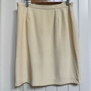 VTG Bogato Butter Yellow Sandwashed Silk Straight Skirt. Size 14 (33” waist)